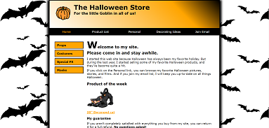 Halloween Store Class Project